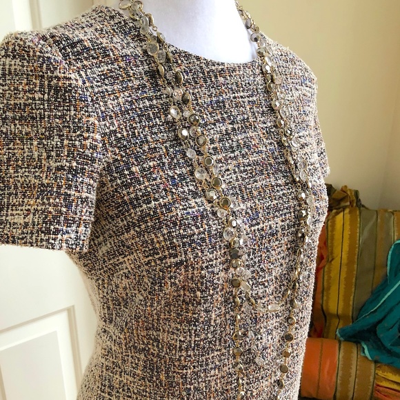 Calvin Klein Dresses & Skirts - Calvin Klein Tweed Sheath Dress w Metallic Silver Thread (4)